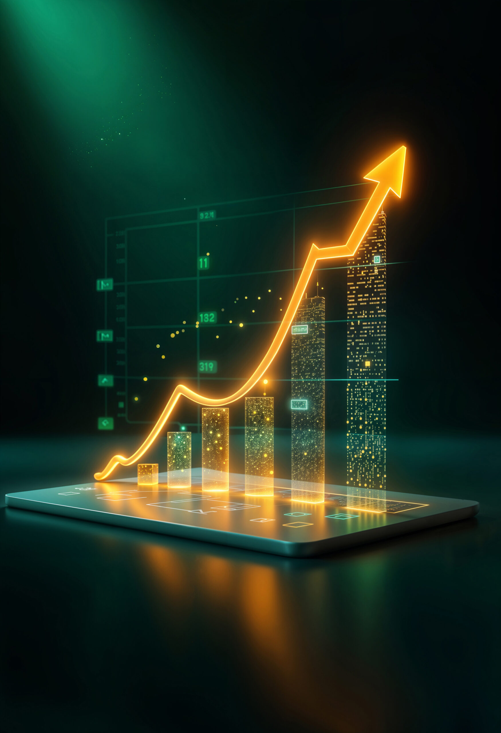Growth graph emerging from tablet