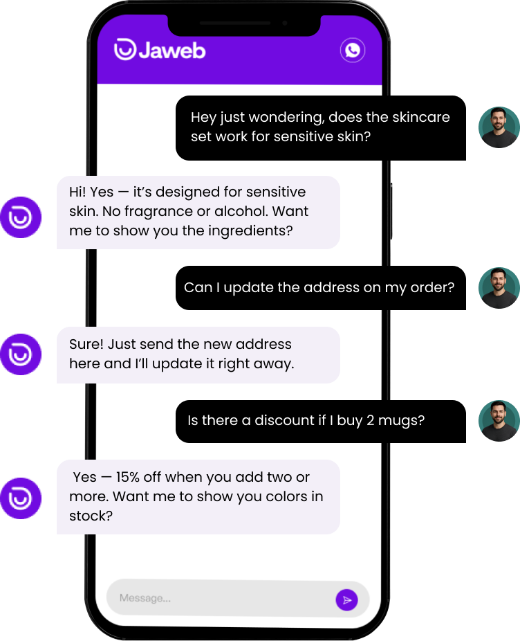 Chat interface on mobile